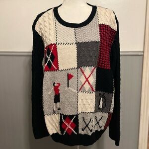 Vintage Liz Claiborne LizGolf Knit Graphic Sweater